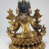 Green Tara Statue – Full Gold Plated with Antique Finishing and Double Lotus Base - Image 4