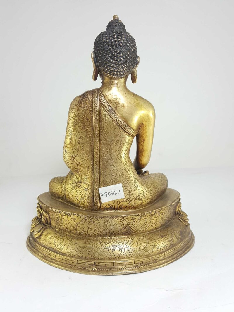 Statue of Shakyamuni Buddha – Full Gold Plated with Antique Finishing - Image 4