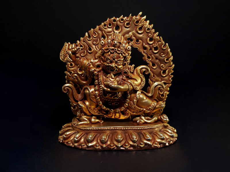 Statue of Mahakala of the Black Cloak (Kajupa Mahakala) – Gold Plated