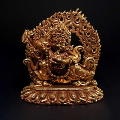 Statue of Mahakala of the Black Cloak (Kajupa Mahakala) – Gold Plated