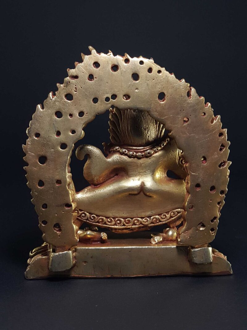 Statue of Mahakala of the Black Cloak (Kajupa Mahakala) – Gold Plated - Image 4