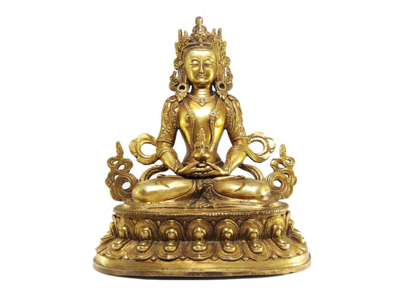 Statue of Aparimita – Full Gold Plated with Antique Finishing