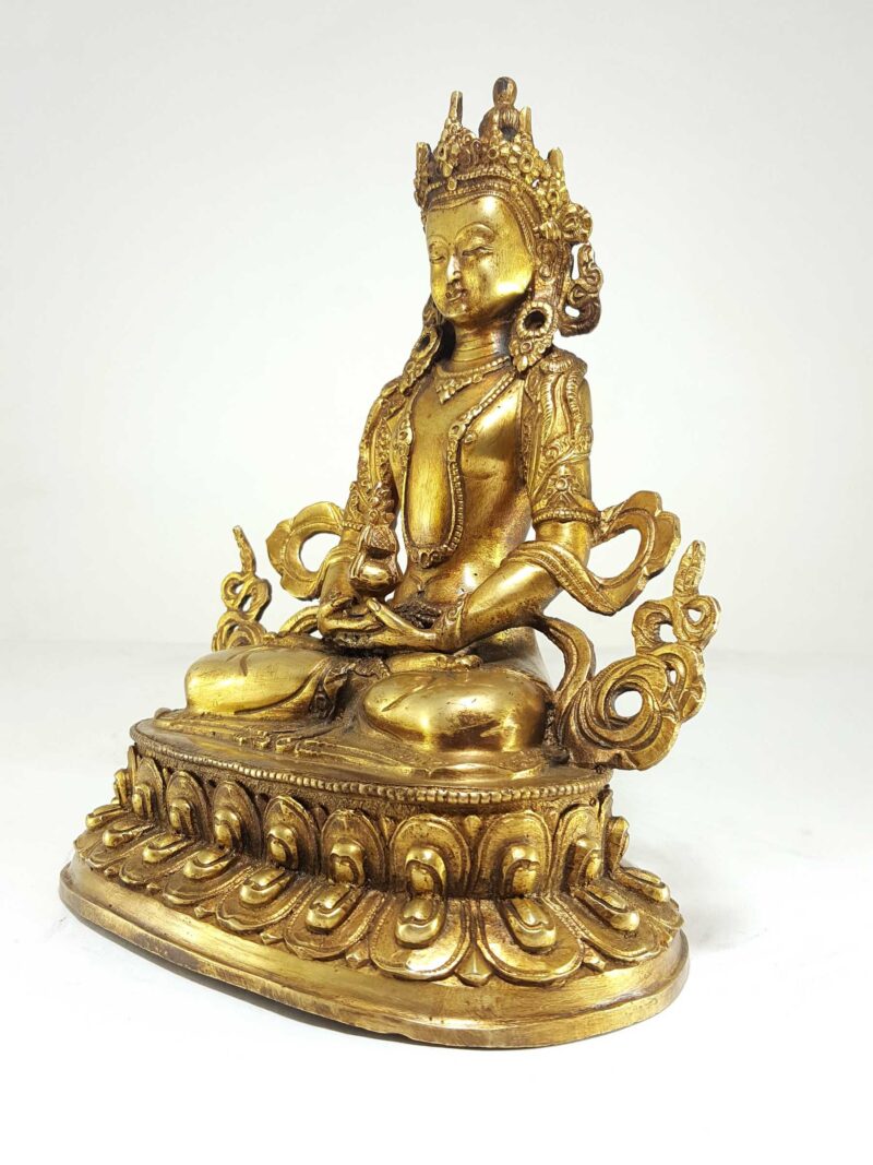 Statue of Aparimita – Full Gold Plated with Antique Finishing - Image 3