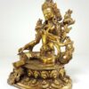 Statue of Green Tara – Full Gold Plated with Antique Finishing - Image 3