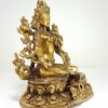 Statue of Green Tara – Full Gold Plated with Antique Finishing - Image 2
