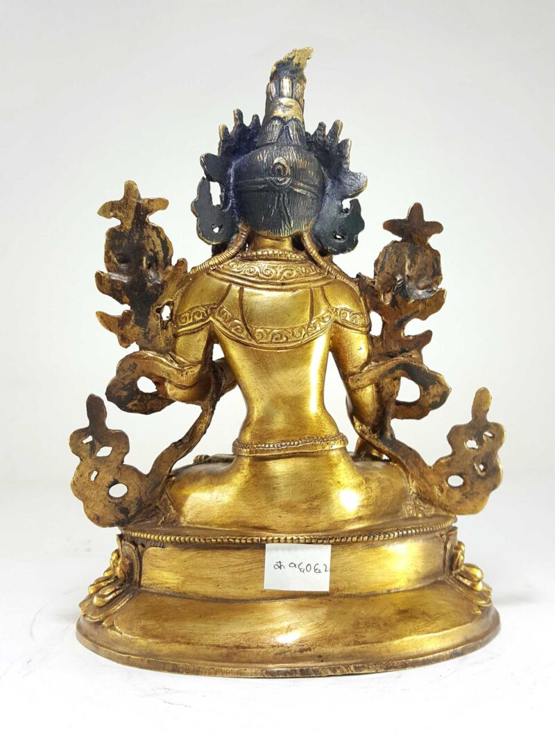 Statue of White Tara – Full Gold Plated with Antique Finishing - Image 4