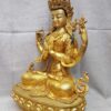Statue of Avalokiteshvara (Chenrezig) in Partly Gold Plated Finish - Image 4