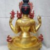 Statue of Avalokiteshvara (Chenrezig) in Partly Gold Plated Finish - Image 3