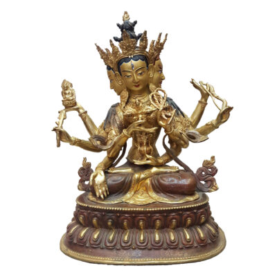 Old Stock Statue of Namgyalma (Ushnisha Vijaya) in Partly Gold Plated Finish