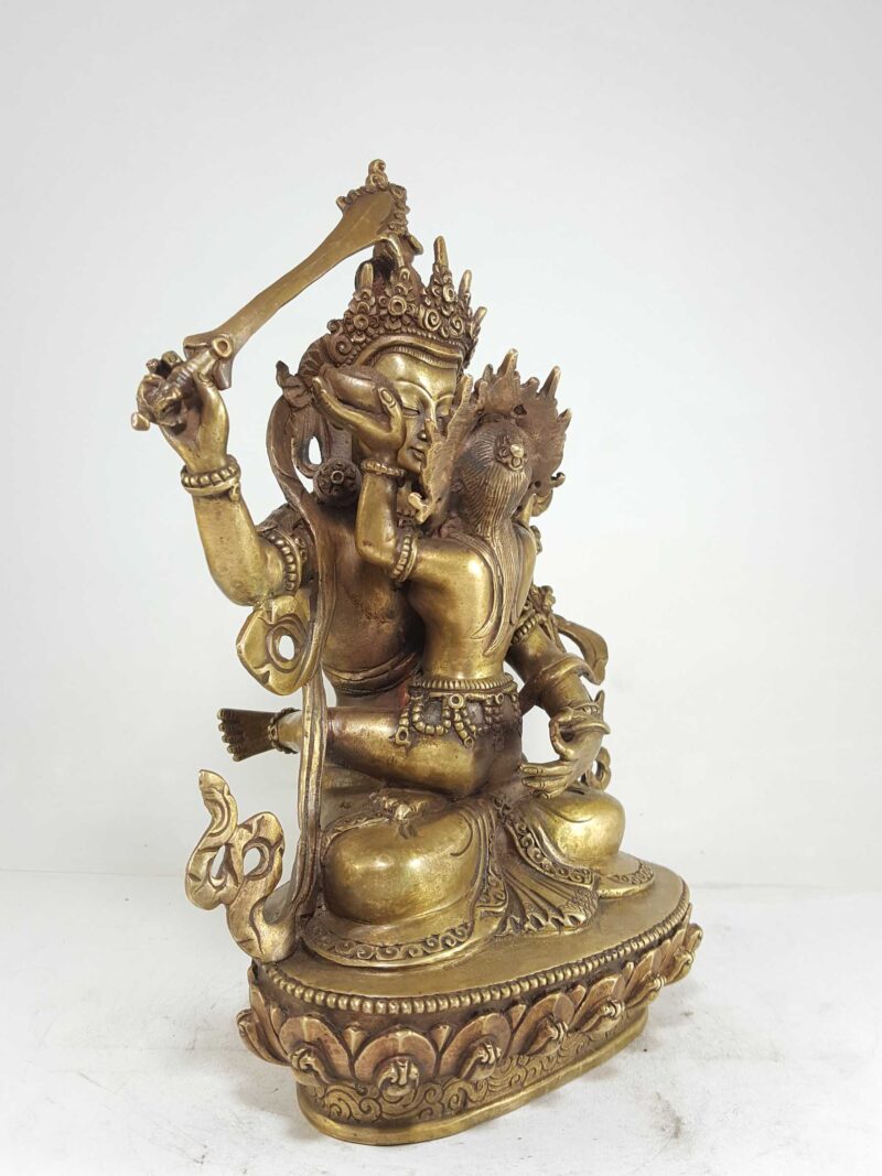 Statue of Manjushri with Consort (Shakti) in Yab-Yum Posture - Image 3