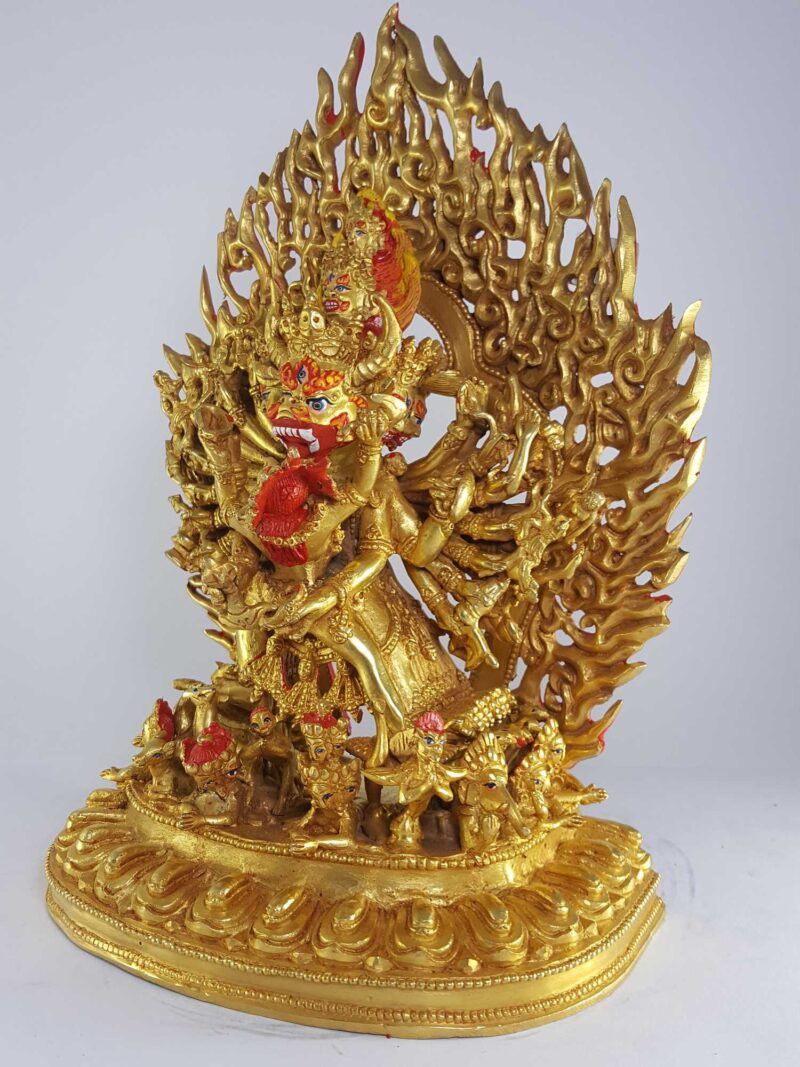 Tibetan Statue of Yamantaka - Vajrabhairava Heruka Megha Sambara - Image 4
