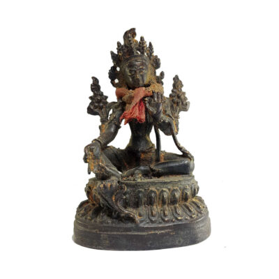Buddhist Miniature Statue of Green Tara (Samaya Tara)
