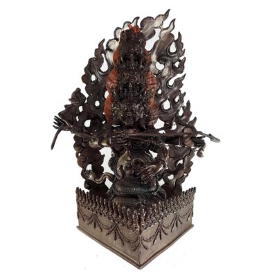 Tibetan Statue of Rahula - Chocolate Oxidized