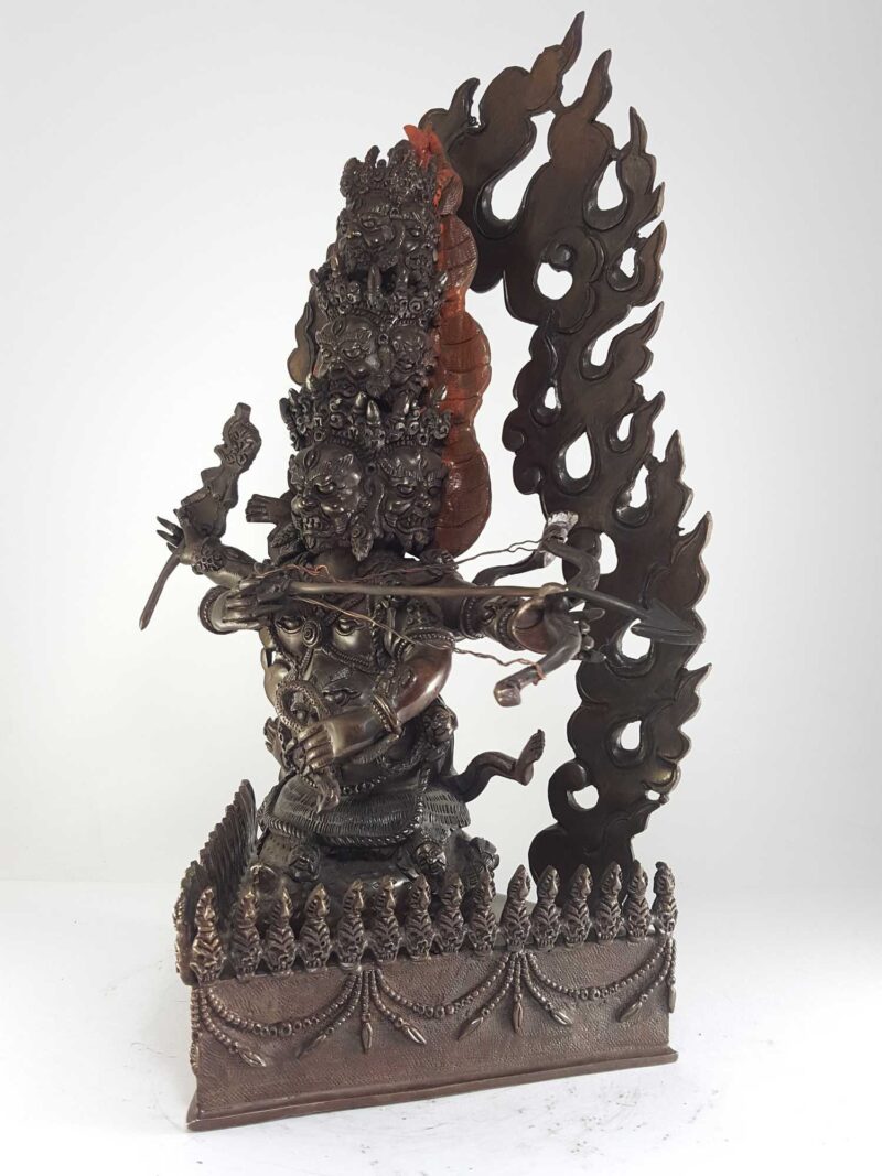 Tibetan Statue of Rahula - Chocolate Oxidized - Image 3