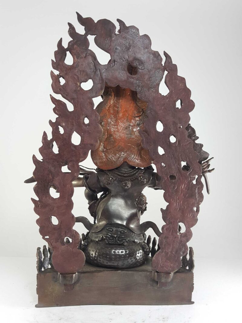 Tibetan Statue of Rahula - Chocolate Oxidized - Image 4