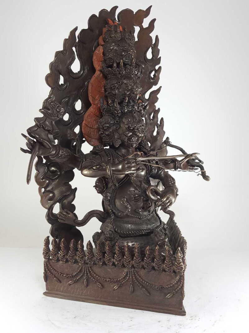 Tibetan Statue of Rahula - Chocolate Oxidized - Image 2