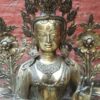 Large Green Tara Statue, Natural Copper Finish - Image 3