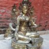 Large Green Tara Statue, Natural Copper Finish - Image 2
