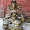 Large Green Tara Statue, Natural Copper Finish - Image 4