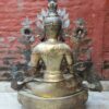 Large Green Tara Statue, Natural Copper Finish - Image 5