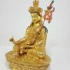 Tibetan Statue of Padmasambhava, Full Fire Gold Plated with Painted Face - Image 3