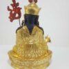Tibetan Statue of Padmasambhava, Full Fire Gold Plated with Painted Face - Image 4