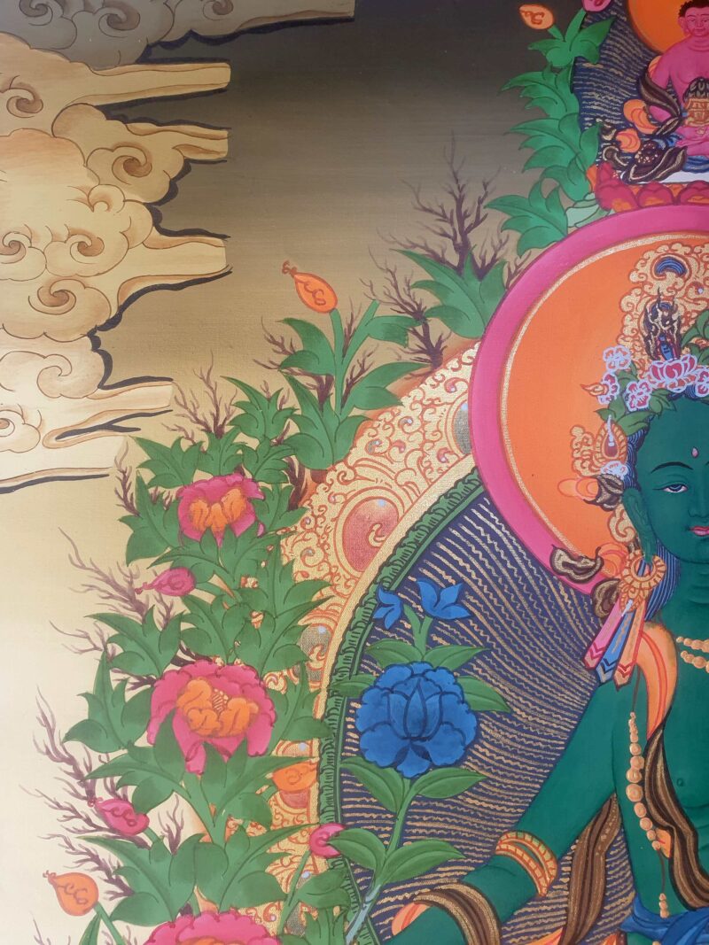Thangka Painting of Green Tara - Image 4