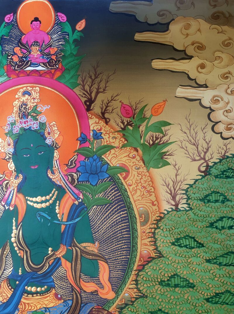 Thangka Painting of Green Tara - Image 3