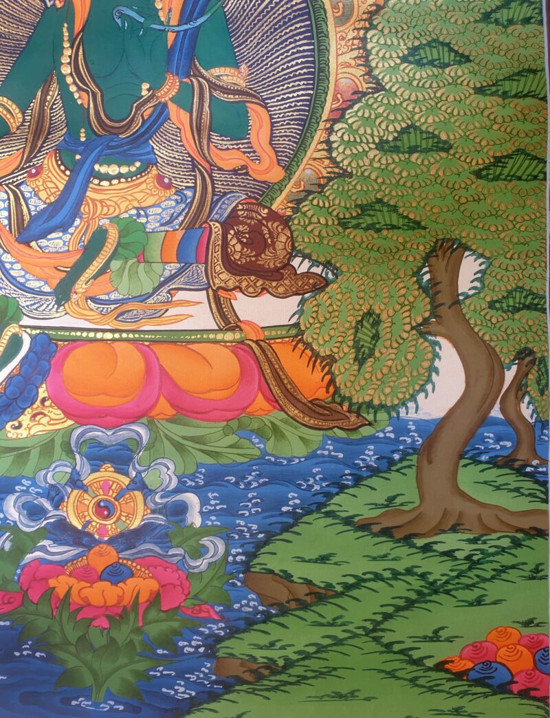 Thangka Painting of Green Tara - Image 2