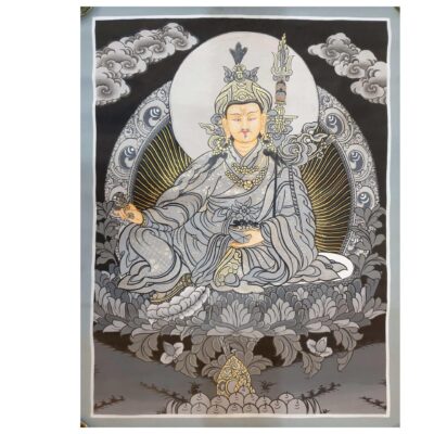 Buddhist Hand-Painted Thangka of Padmasambhava