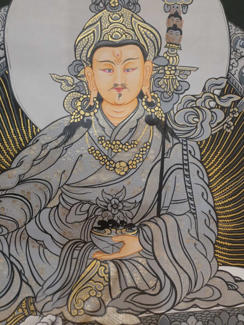Buddhist Hand-Painted Thangka of Padmasambhava - Image 7