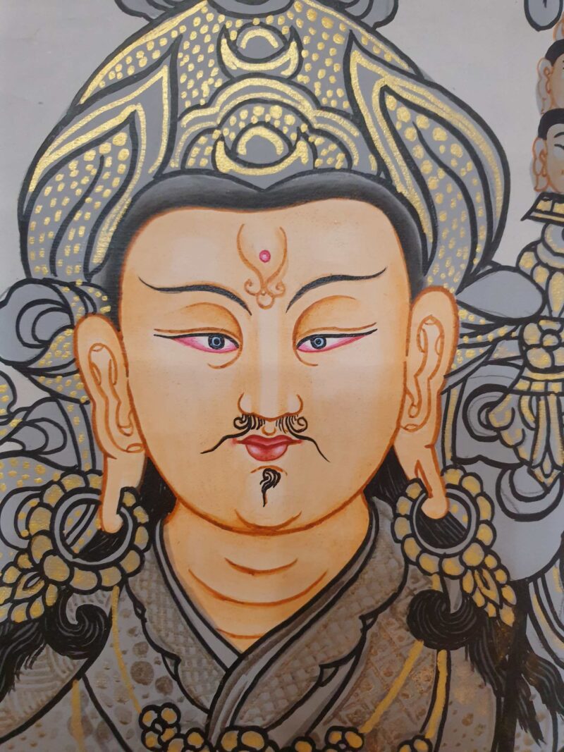Buddhist Hand-Painted Thangka of Padmasambhava - Image 2
