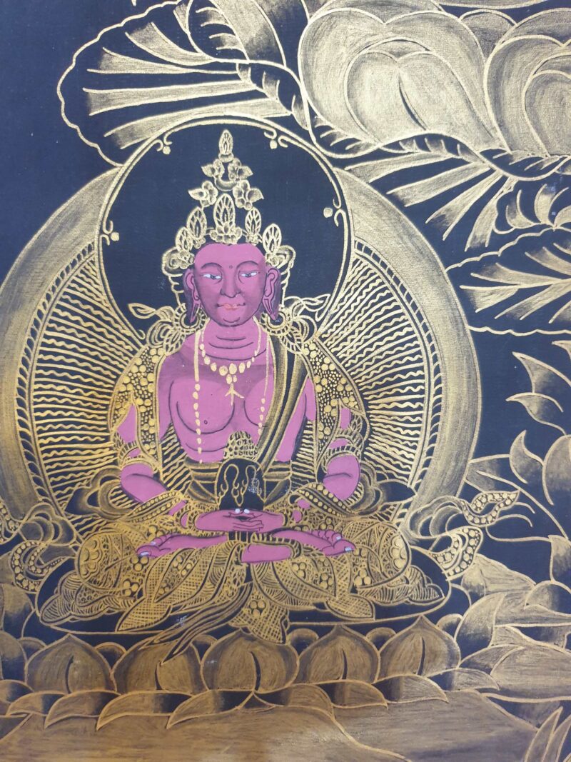 Buddhist Hand-Painted Thangka of White Tara - Image 3