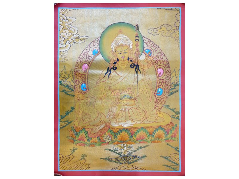 Thangka Painting of Padmasambhava Real Gold, Guru Rinpoche