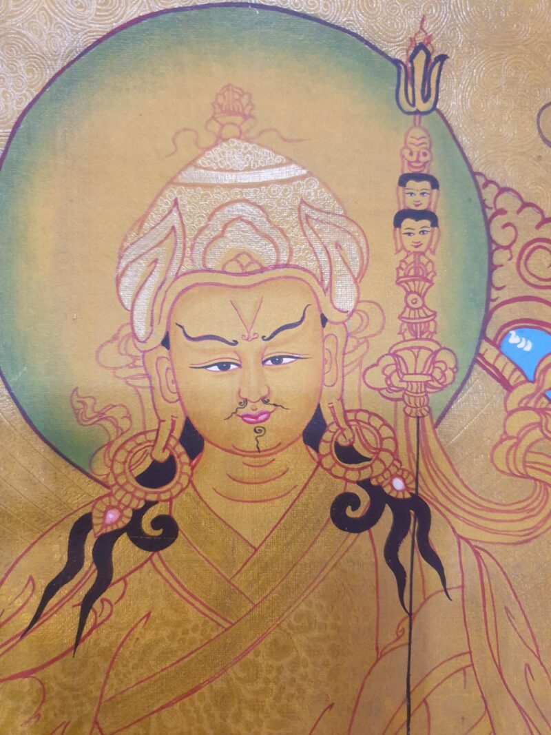 Thangka Painting of Padmasambhava Real Gold, Guru Rinpoche - Image 2