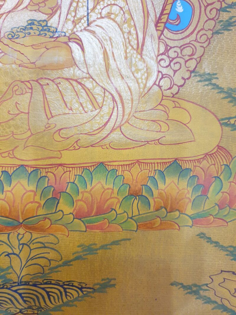 Thangka Painting of Padmasambhava Real Gold, Guru Rinpoche - Image 5