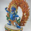 Buddhist Statue of Vajrapani Chana Dorje with Traditional Color Finishing and Gold-Painted Face - Image 5