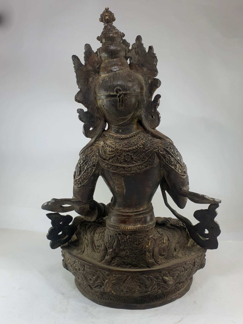 Old Stock Buddhist Handmade Statue Of Vajrasattva, Chocolate Oxidation - Image 5