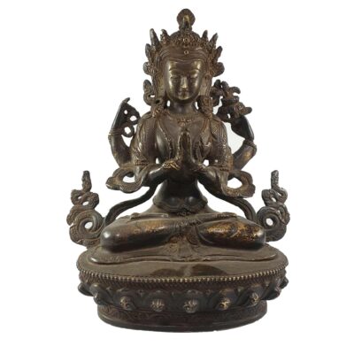 Buddhist Statue Of Chenrezig, Antique Finishing