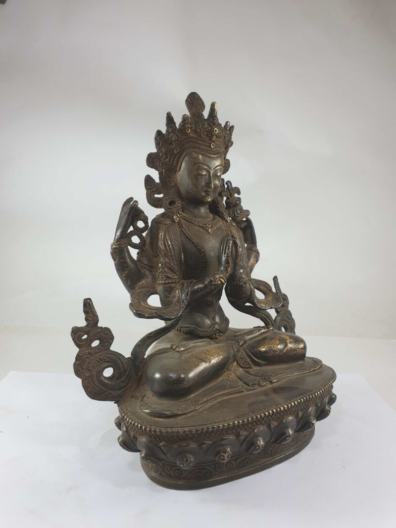 Buddhist Statue Of Chenrezig, Antique Finishing - Image 2
