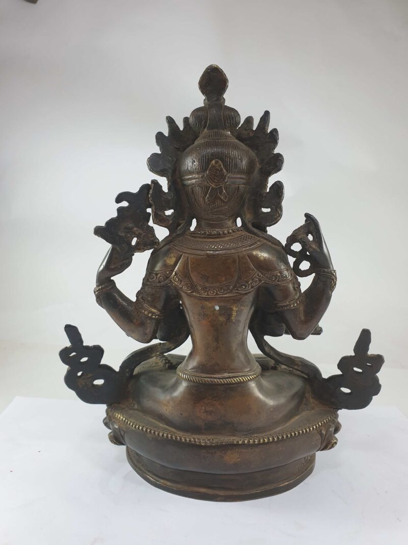 Buddhist Statue Of Chenrezig, Antique Finishing - Image 5