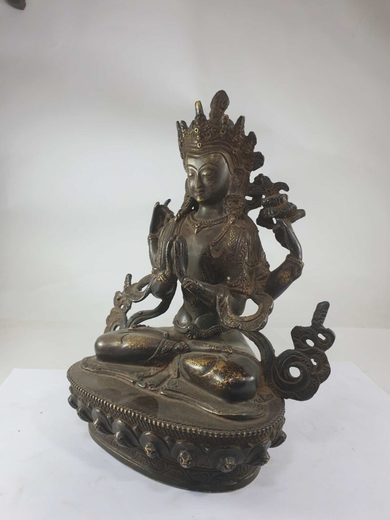Buddhist Statue Of Chenrezig, Antique Finishing - Image 4