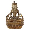 Buddhist Statue Of Aparimita Silver And Gold Plated, Antique Finishing, Chepame, Amitayus