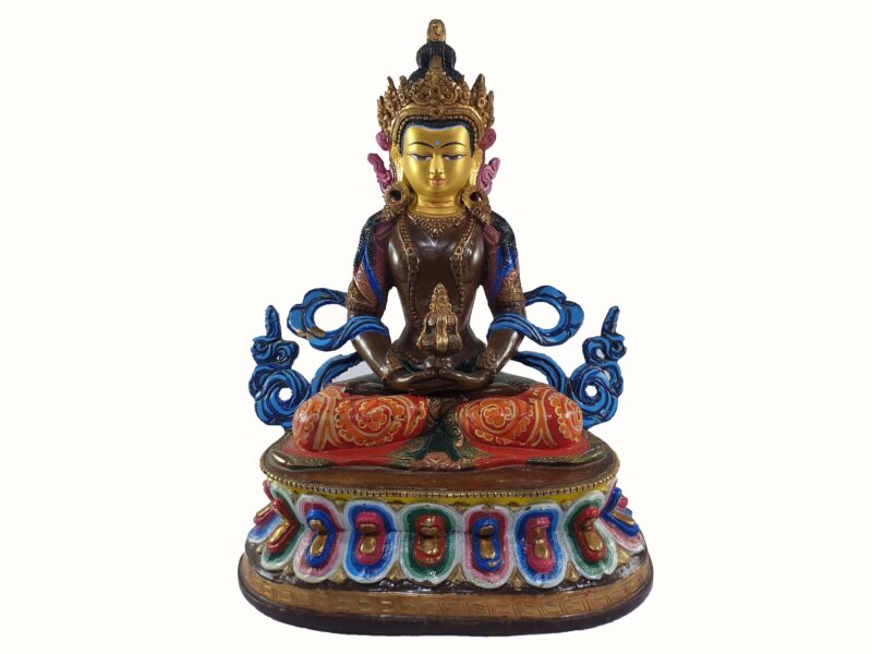 Buddhist Statue Of Aparimita Traditional Color Finishing, Chepame, Amitayus