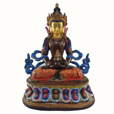 Buddhist Statue Of Aparimita Traditional Color Finishing, Chepame, Amitayus