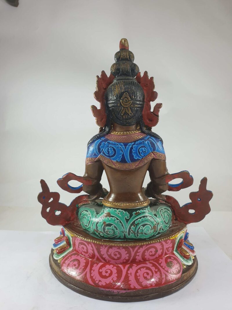 Buddhist Statue Of Aparimita Traditional Color Finishing, Chepame, Amitayus - Image 5