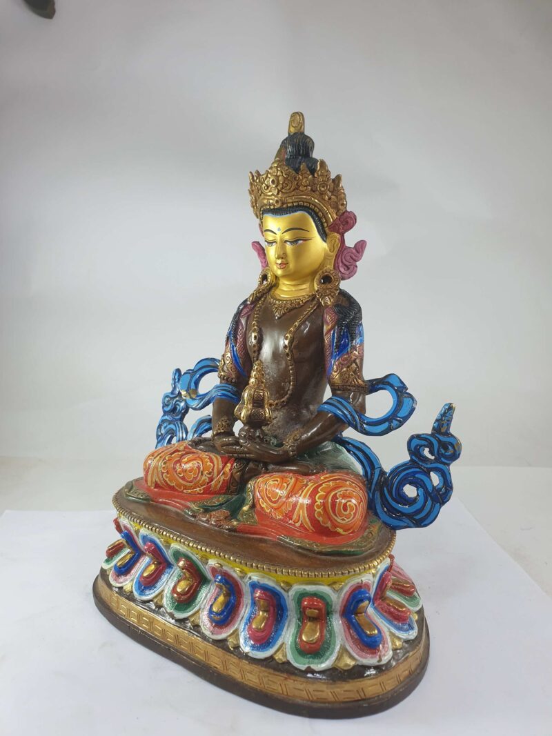 Buddhist Statue Of Aparimita Traditional Color Finishing, Chepame, Amitayus - Image 4