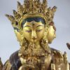 Buddhist Statue Of Ushnisha Vijaya Aka. Namgyalma, Partly Gold-Plated, Painted Face - Image 6