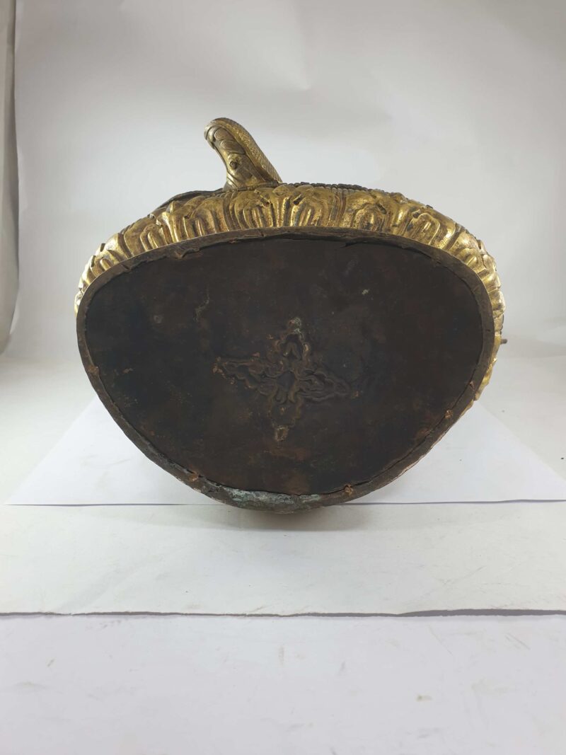Old Stock: Buddhist Statue of Padmasambhava, Full Gold-Plated with Antique Finishing - Image 6