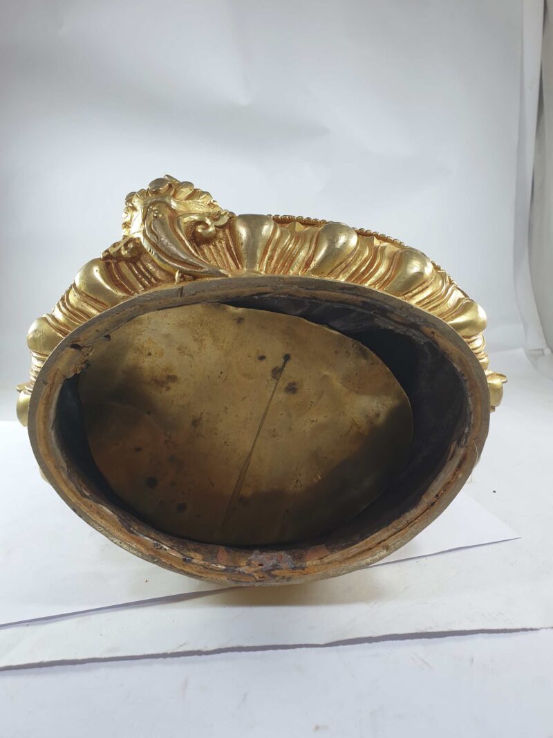 Buddhist Statue of Yellow Jambhala (Full Gold Plated with Painted Face) - Image 6